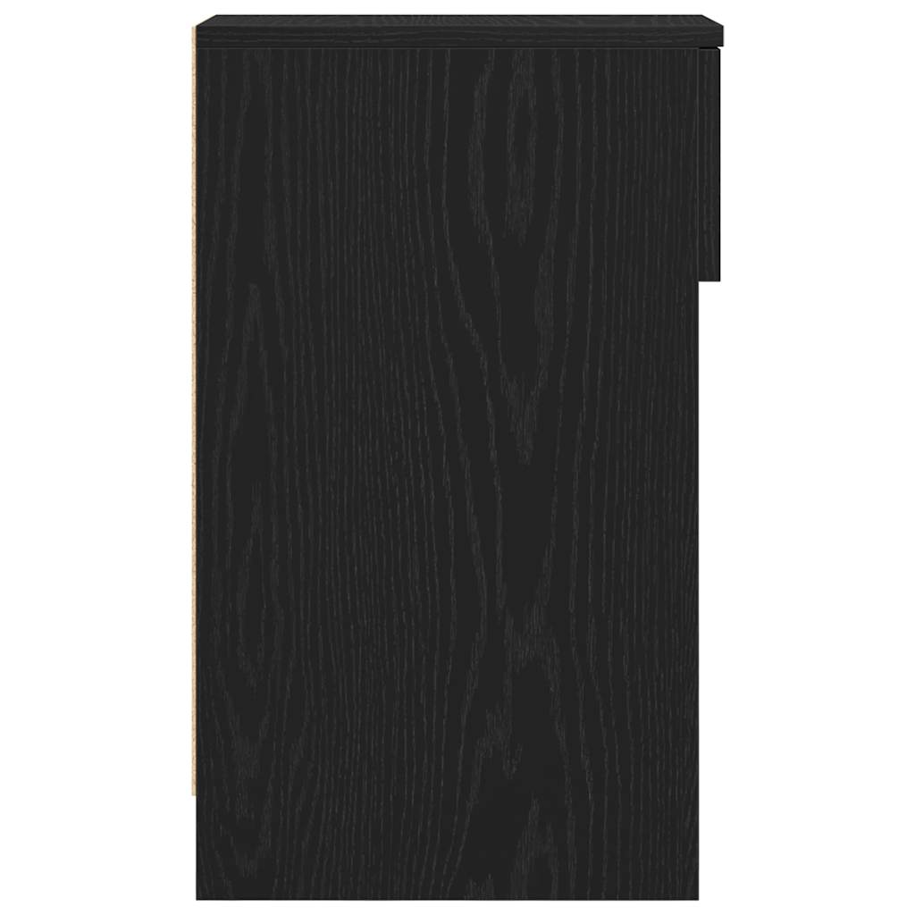 vidaXL Κομοδίνο με συρτάρι Μαύρη βελανιδιά 20x36x60 cm