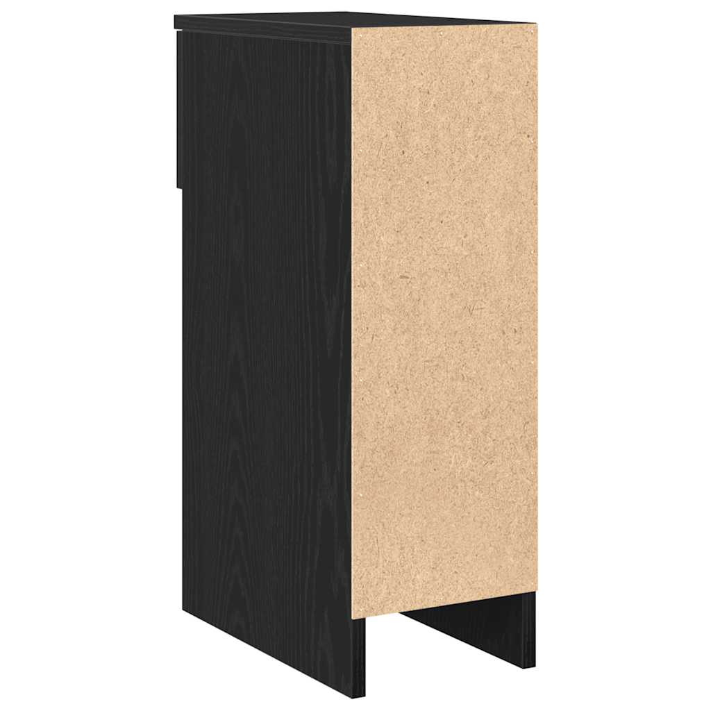 vidaXL Κομοδίνο με συρτάρι Μαύρη βελανιδιά 20x36x60 cm