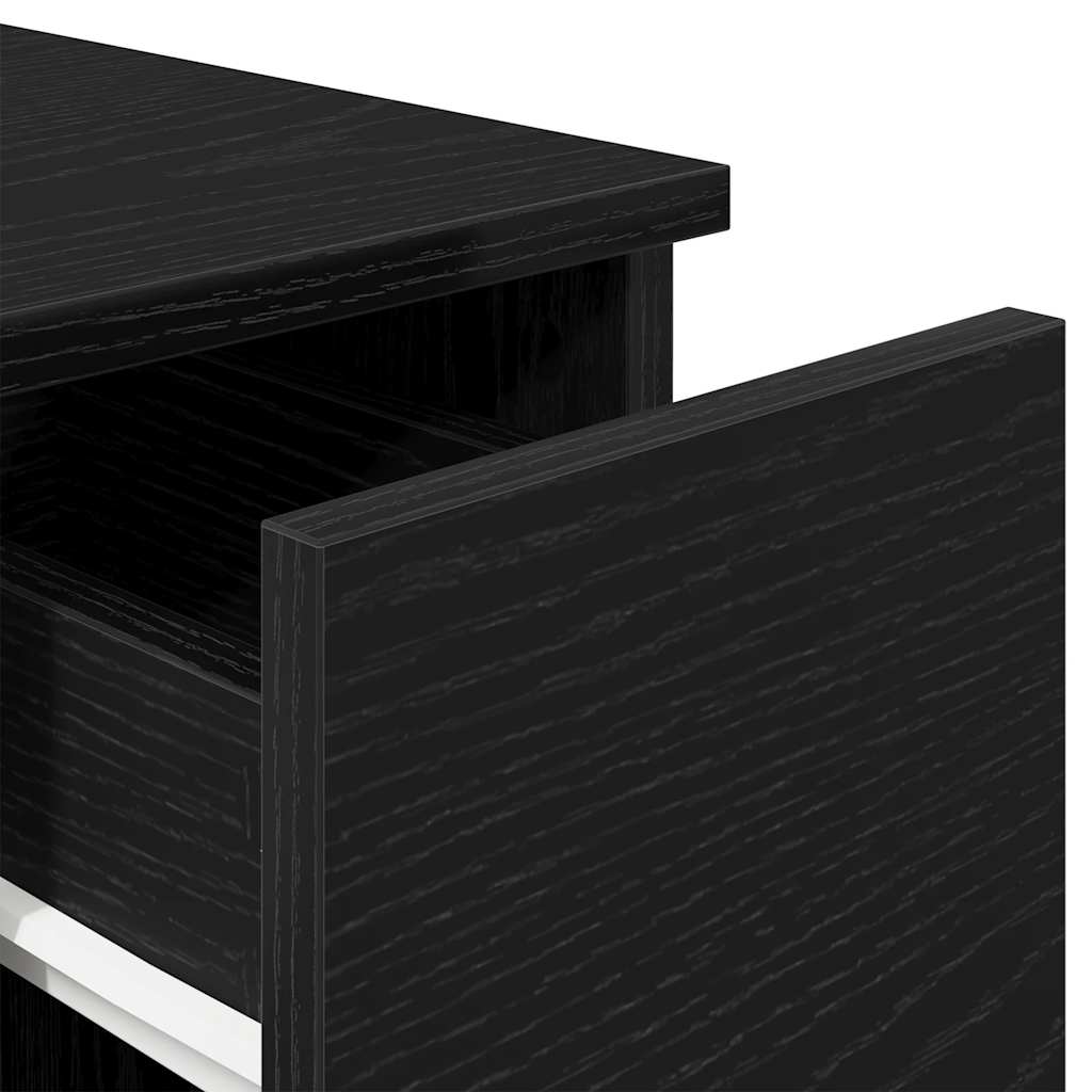 vidaXL Κομοδίνο με συρτάρι Μαύρη βελανιδιά 20x36x60 cm
