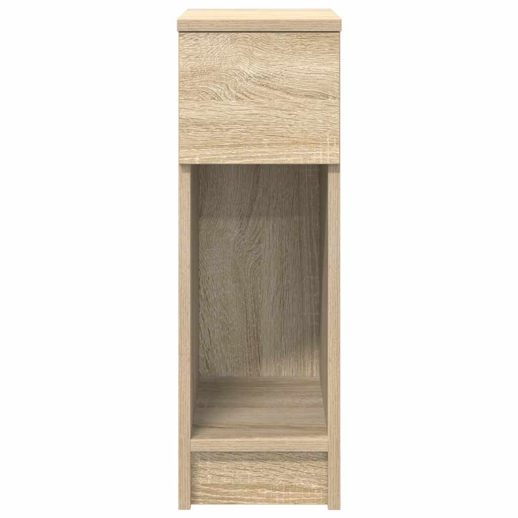 vidaXL Κομοδίνα με συρτάρι 2 τεμ. Sonoma Δρυς 20x36x60 εκ.