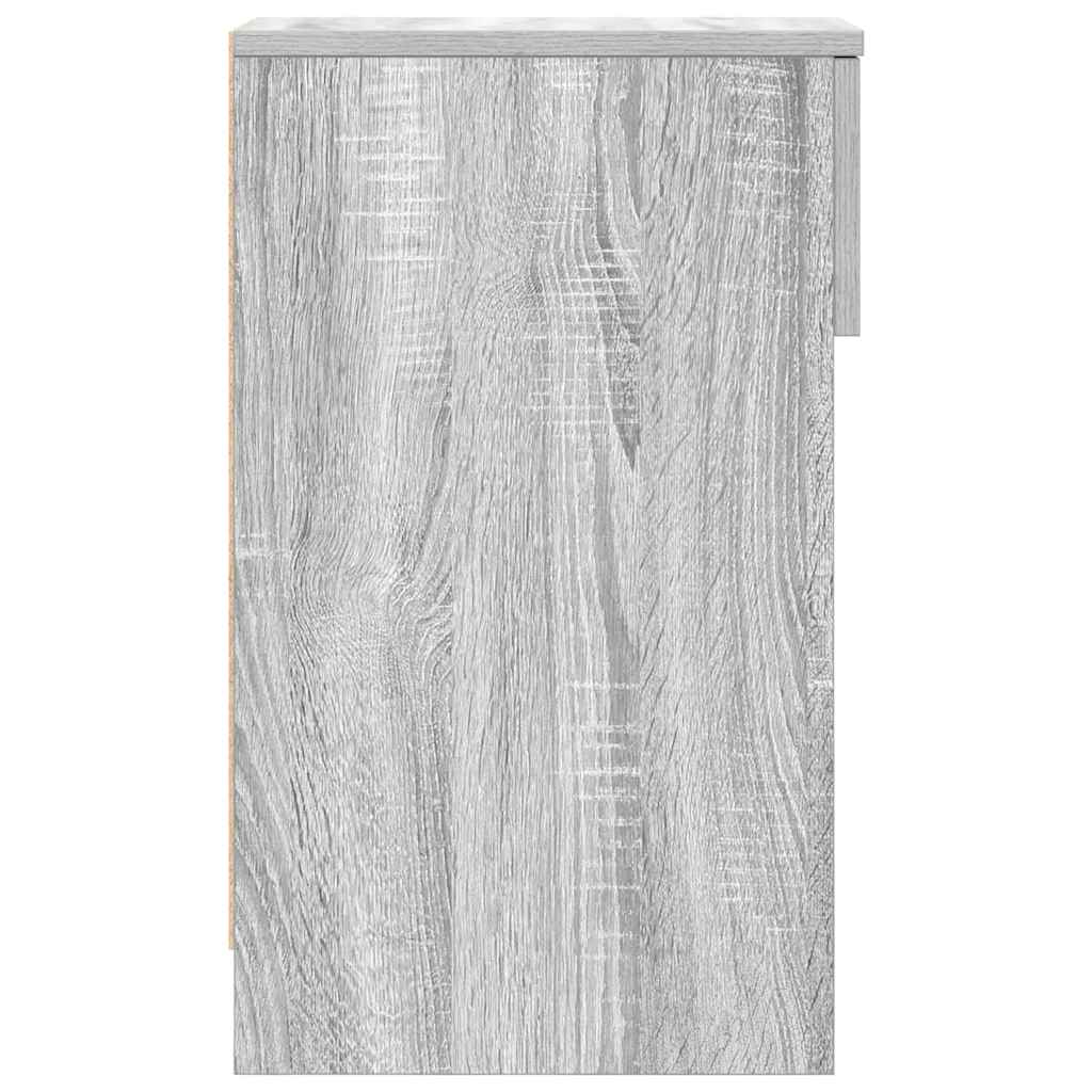 vidaXL Κομοδίνα με συρτάρι 2 τεμάχια Γκρι Sonoma 20x36x60 εκ.