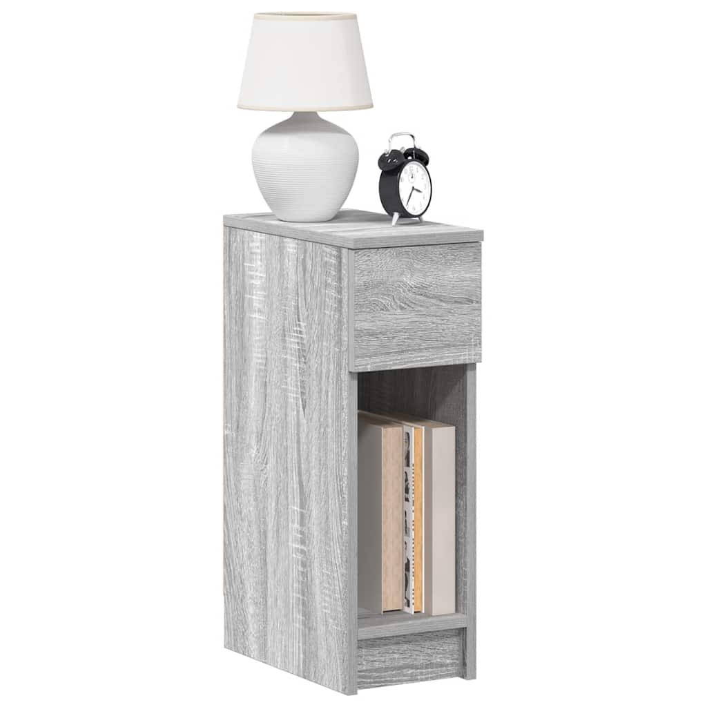 vidaXL Κομοδίνα με συρτάρι 2 τεμάχια Γκρι Sonoma 20x36x60 εκ.