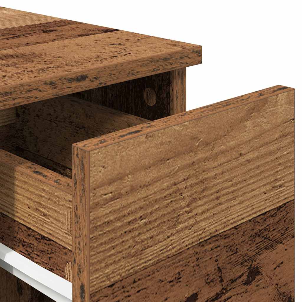 vidaXL Κομοδίνο με συρτάρι Όψη Παλαιού Ξύλου 20x36x60 εκ.