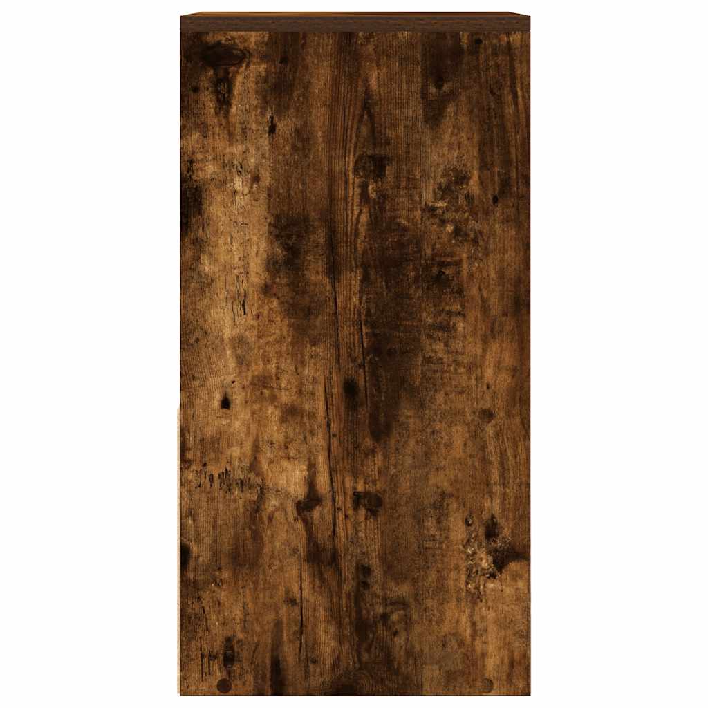 vidaXL Κομοδίνο με συρτάρι Καπνιστή Δρυς 35x34x66,5 εκ.