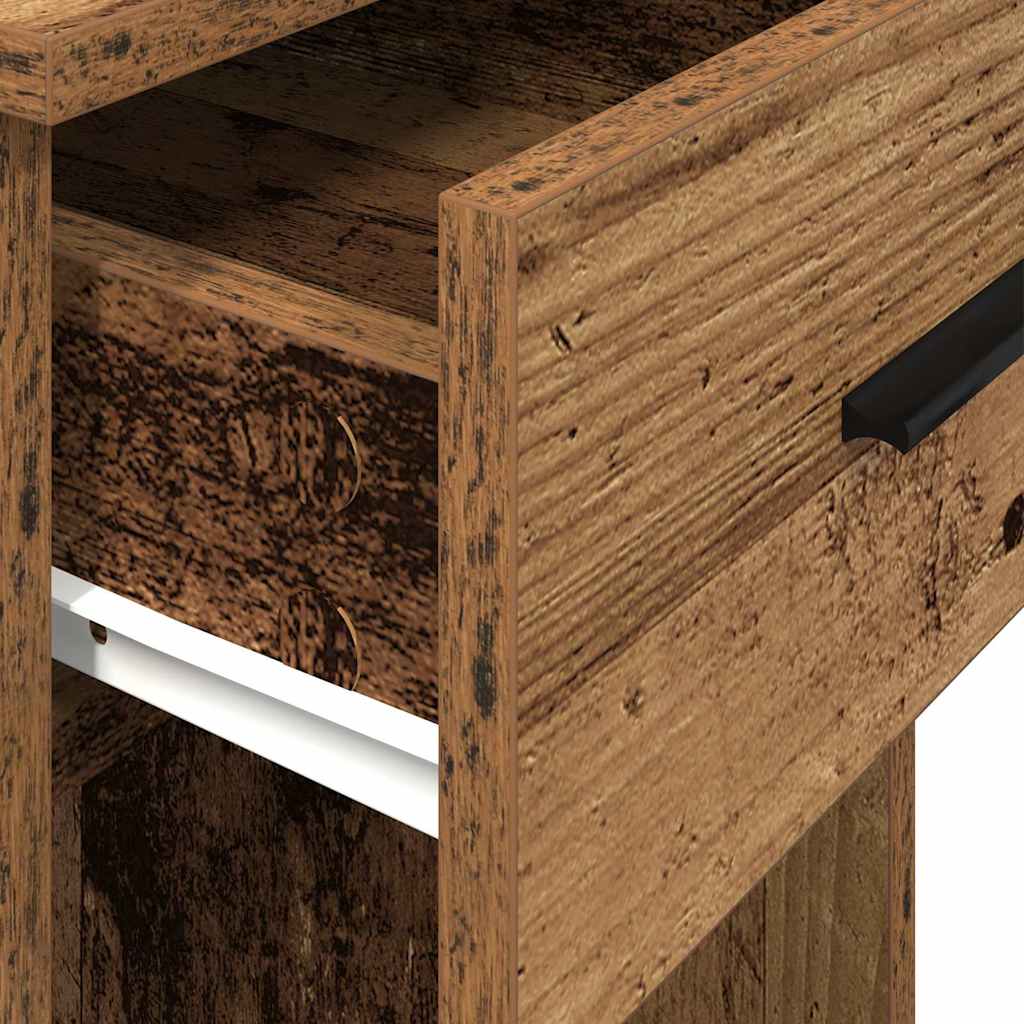 vidaXL Βάση πύργου υπολογιστή με συρτάρι Όψη Παλαιού Ξύλου 35x45x77εκ.