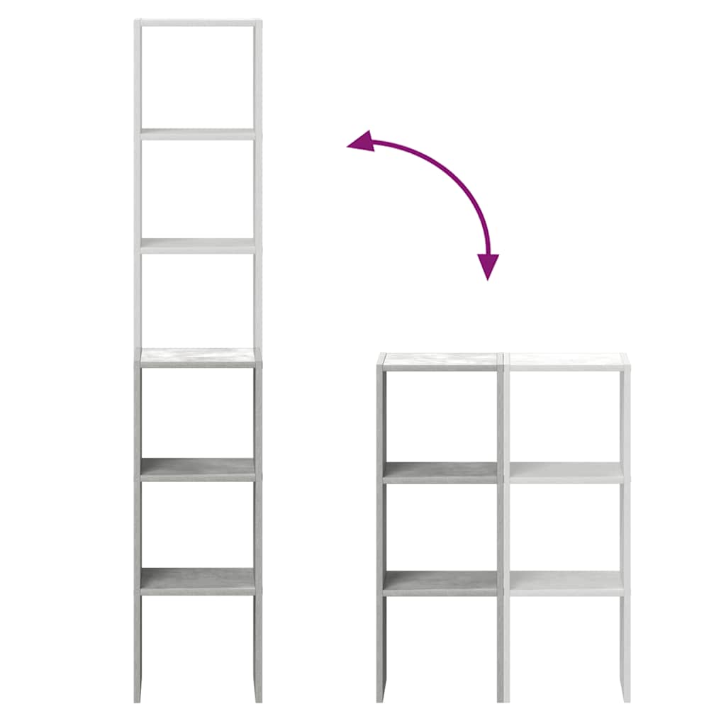 vidaXL Βιβλιοθήκες 2 τεμ. Στοιβαζόμενα Γκρι Σκυροδ. 30x30x80 εκ.