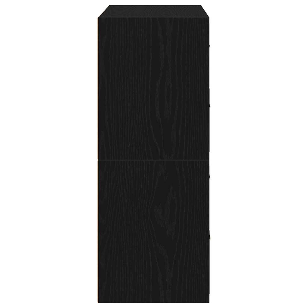 vidaXL Ντουλάπια με 2 συρτάρια 2 τεμάχια Μαύρη δρυς 60x31x40 εκ.