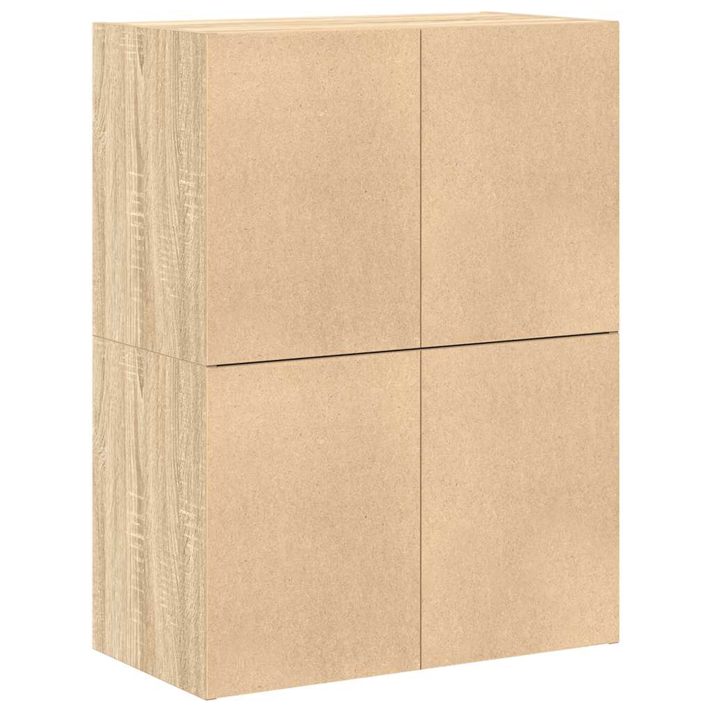 vidaXL Ντουλάπια με 4 συρτάρια 2 τεμ. Sonoma Δρυς 60x31x40 εκ.