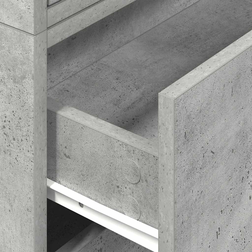 vidaXL Ντουλάπια με 2 συρτάρια 2 τεμ. Γκρι Σκυροδέματος 60x31x40 εκ.