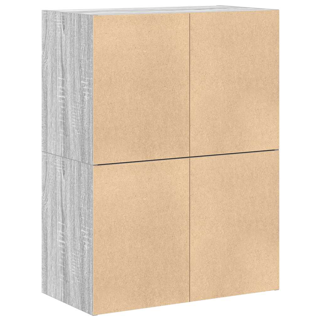 vidaXL Ντουλάπια με 2 συρτάρια 2 τεμ. Γκρι Sonoma 60x31x40 εκ.