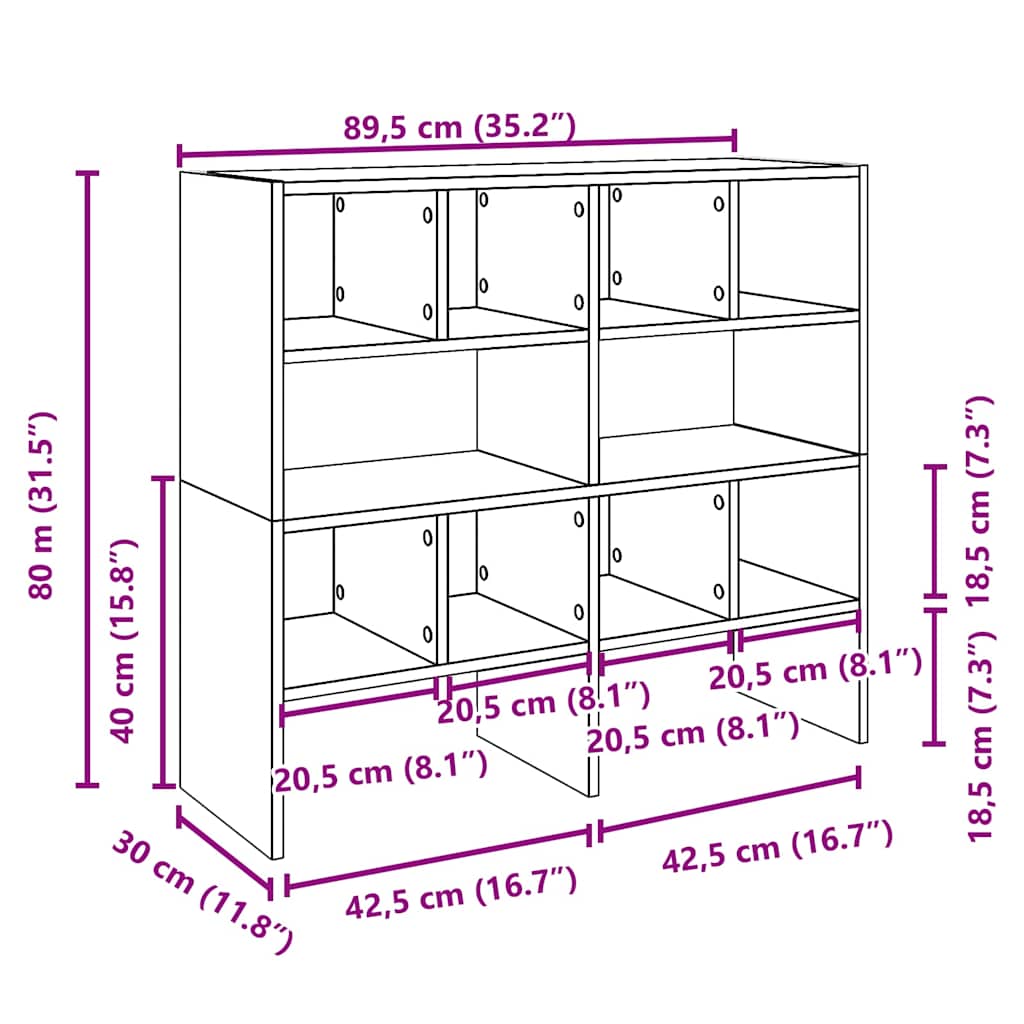 vidaXL Ράφια παπουτσιών 2 τμχ στοιβαζόμενα Sonoma Oak 89,5x30x40 cm