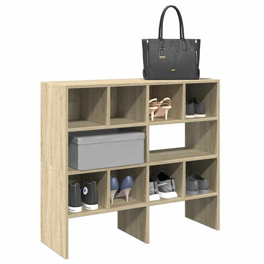 vidaXL Ράφια παπουτσιών 2 τμχ στοιβαζόμενα Sonoma Oak 89,5x30x40 cm