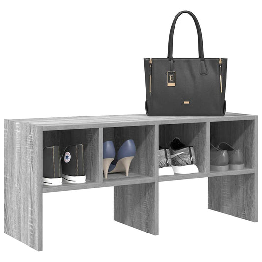 vidaXL Ράφι παπουτσιών στοιβαζόμενο γκρι Sonoma 89,5x30x40 cm