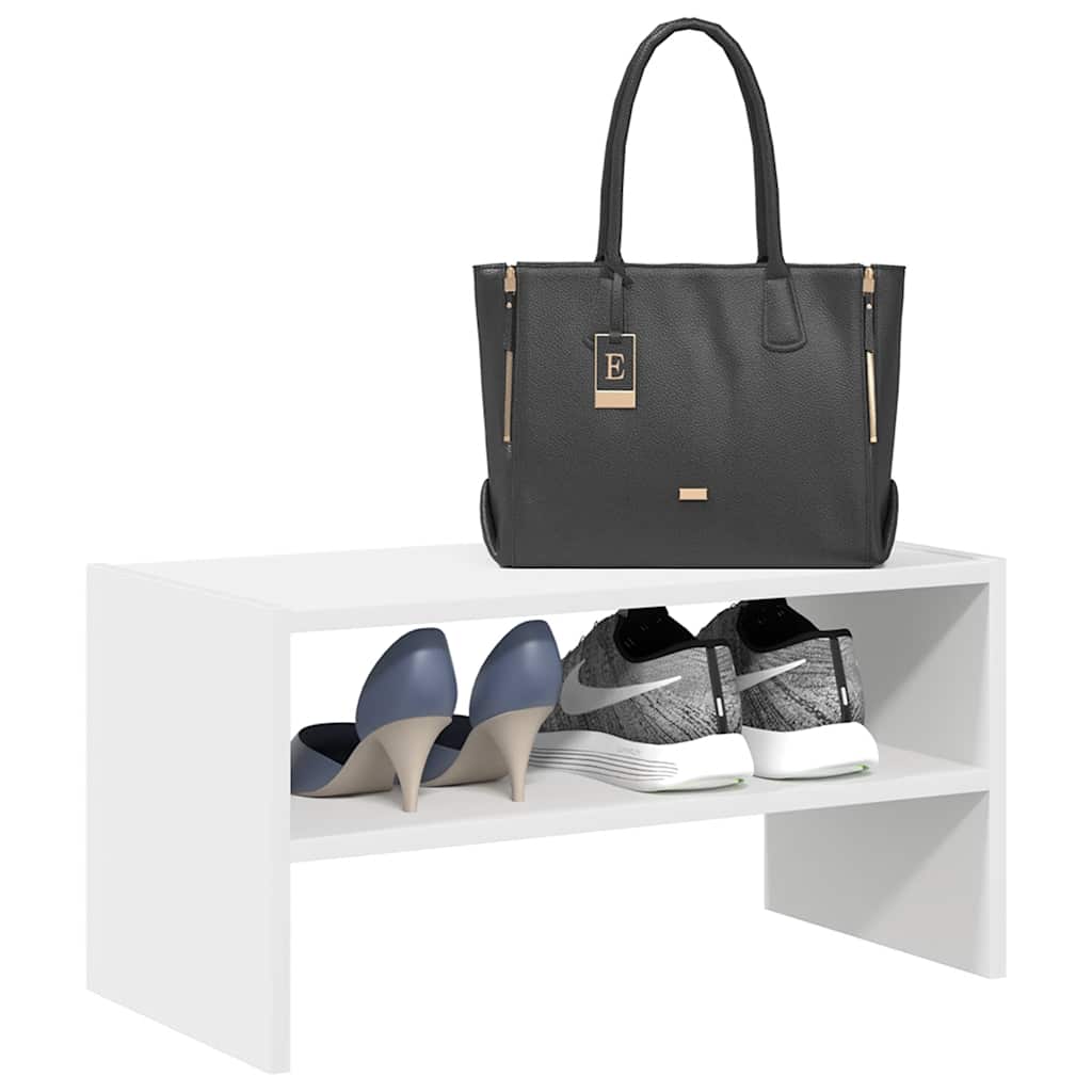 vidaXL Ράφι παπουτσιών στοιβαζόμενο λευκό 60x30x30,5 cm