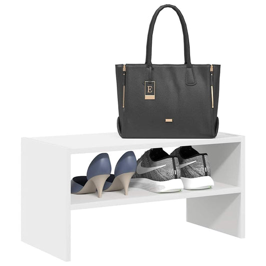 vidaXL Ράφι παπουτσιών στοιβαζόμενο λευκό 60x30x30,5 cm