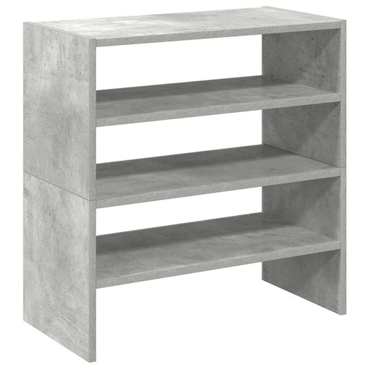 vidaXL Ράφια παπουτσιών 2 τμχ στοιβαζόμενα μπετόν γκρι 60x30x30,5 cm