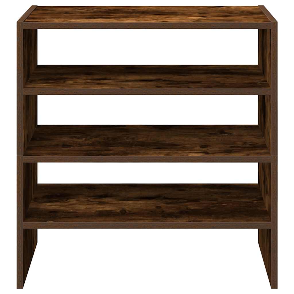 vidaXL Ράφια παπουτσιών 2 τμχ στοιβαζόμενα καπνιστή δρυς 60x30x30,5 cm