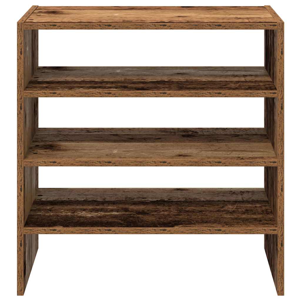 vidaXL Ράφια παπουτσιών 2 τμχ στοιβαζόμενα από παλιό ξύλο 60x30x30,5cm