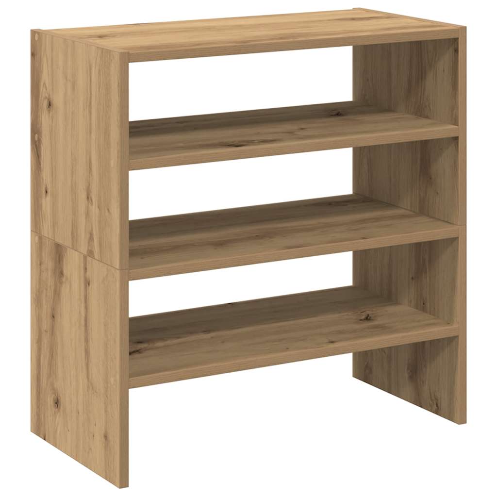 vidaXL Ράφια παπουτσιών 2 τμχ στοιβαζόμενα Artisan Oak 60x30x30,5 cm