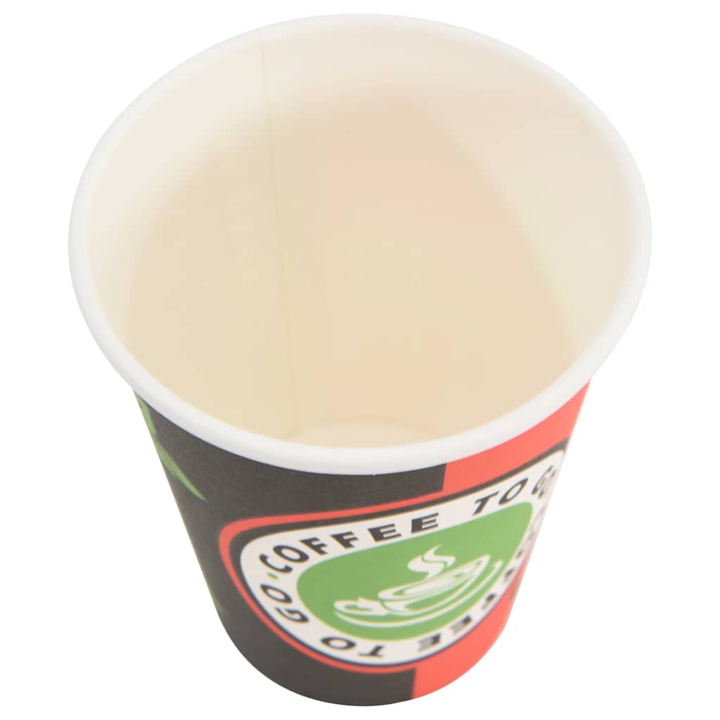 vidaXL Χάρτινα κύπελλα καφέ 1000 τεμάχια 12oz 300ml Κόκκινο και μαύρο