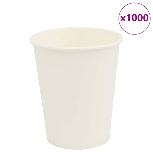 vidaXL Χάρτινα κύπελλα καφέ 1000 τεμάχια 8oz 200ml Λευκό