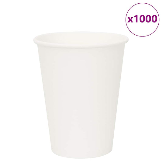 vidaXL Χάρτινα κύπελλα καφέ 1000 τεμάχια 12oz 300ml Λευκό
