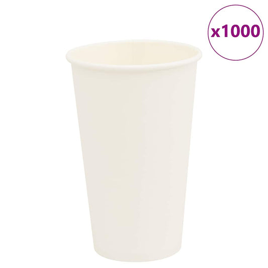 vidaXL Χάρτινα κύπελλα καφέ 1000 τεμάχια 16oz 400ml Λευκό