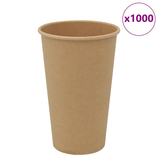 vidaXL Χάρτινα κύπελλα καφέ 1000 τεμάχια 16oz 400ml καφέ