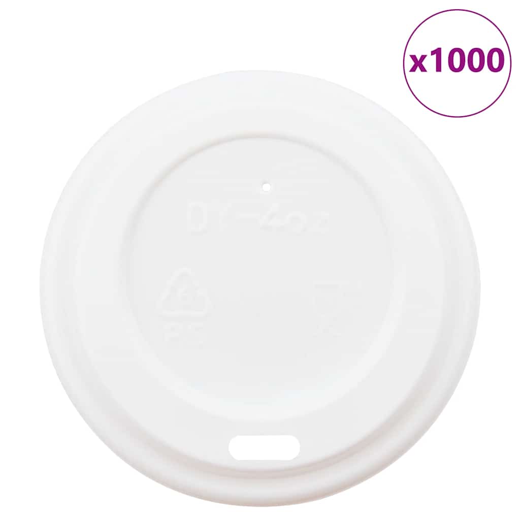 vidaXL Χάρτινα καπάκια καφέ Ø60 mm 4oz 1000 τεμάχια Λευκό πλαστικό