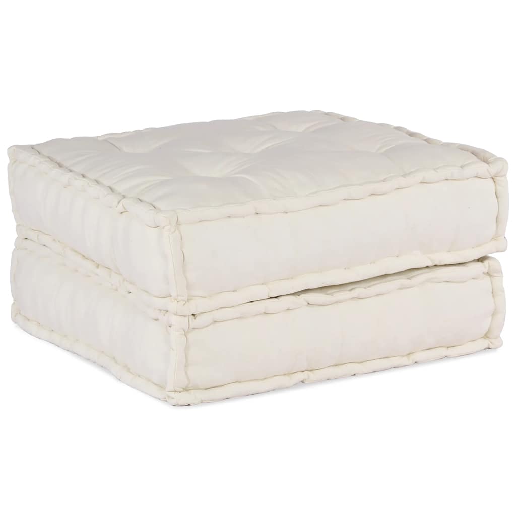 vidaXL Modular Pouffe Cream 70x70x36 ύφασμα
