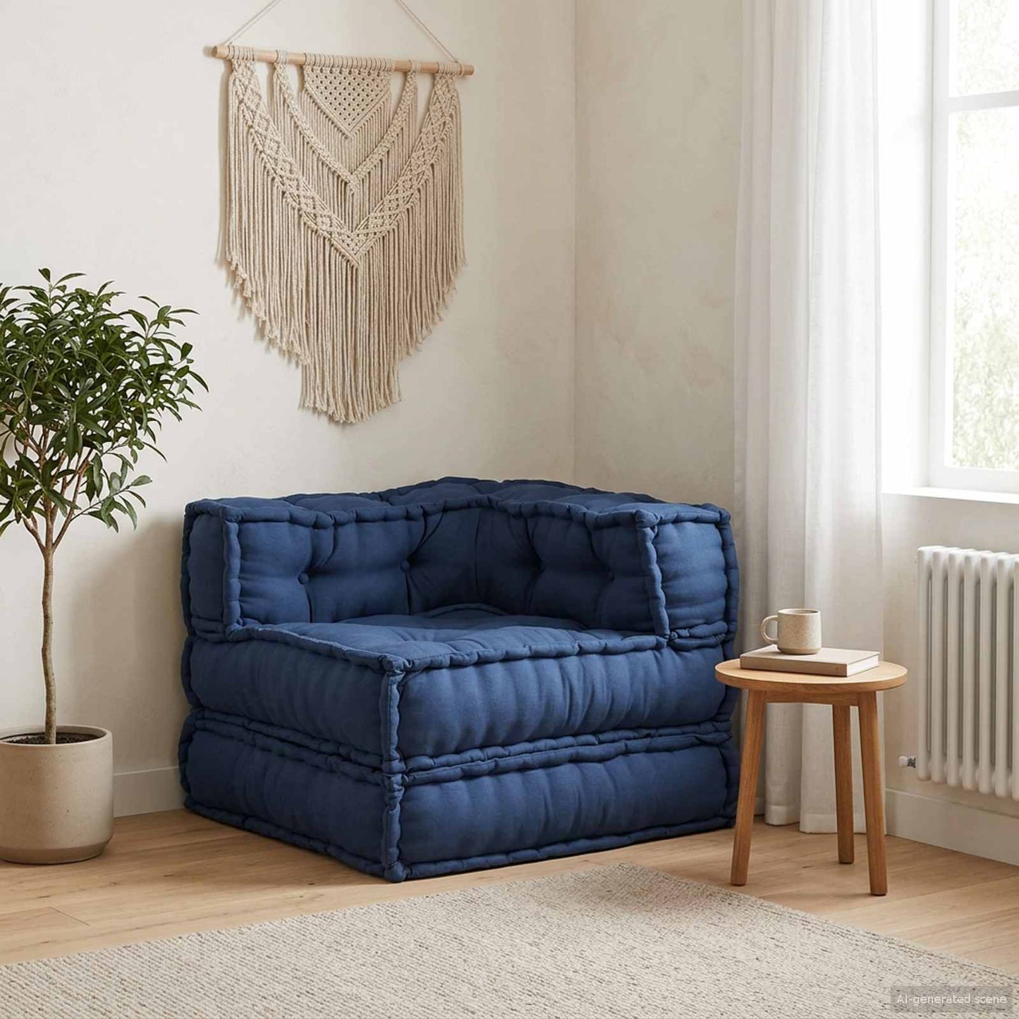 vidaXL Μονάδα Μοντέρνου Καναπέ Ινδικο 70 x 70 x 56 εκ Ύφασμα