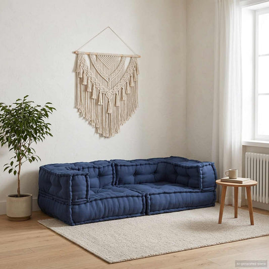 vidaXL Μονάδα Μοντέρνου Καναπέ 3 pcs Ινδικο 140 x 70 x 36 εκ Ύφασμα