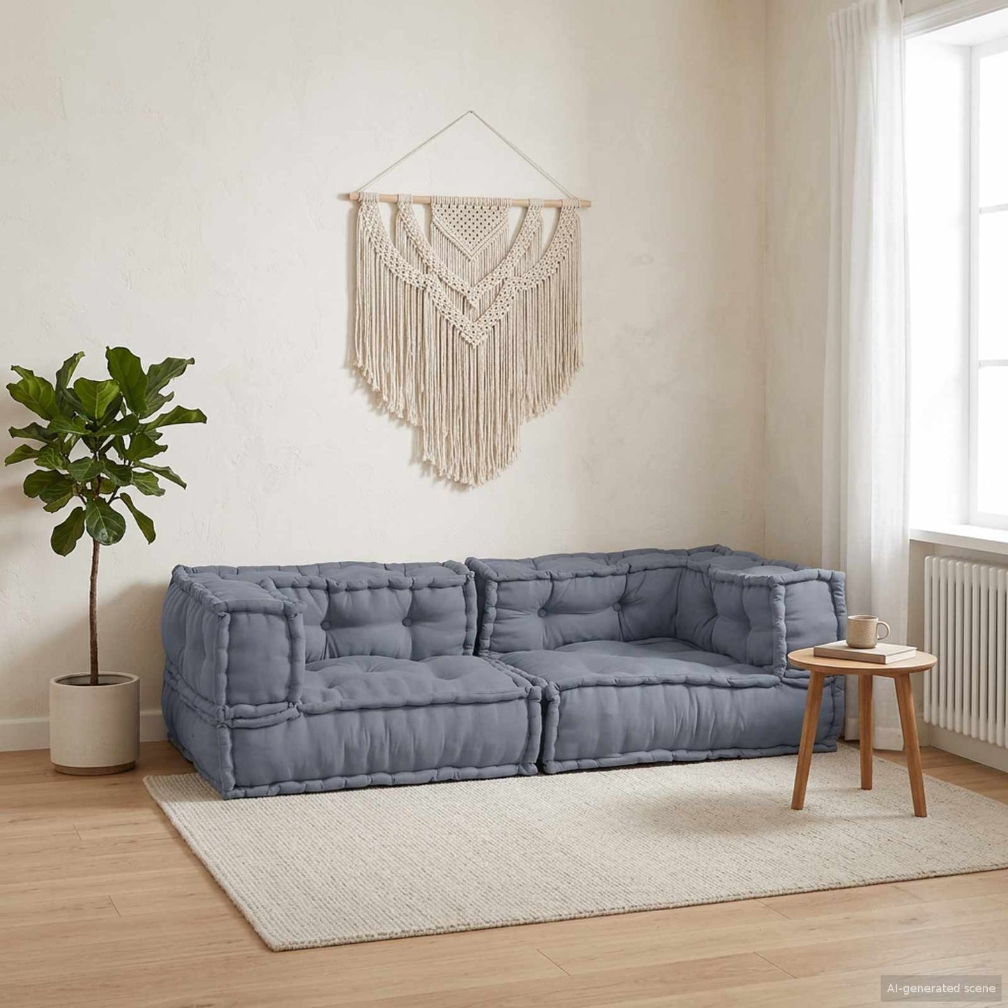 vidaXL Μονάδα Μοντέρνου Καναπέ 3 pcs Γκρι 140 x 70 x 36 εκ Ύφασμα