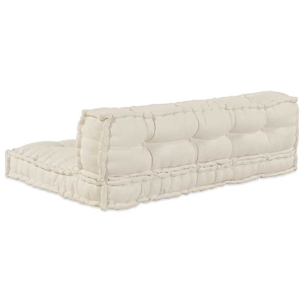 vidaXL Μαξιλάρι για καναπέ παλέτας 2 pcs Ύφασμα Κρεμ 120 x 80 x 38 εκ.