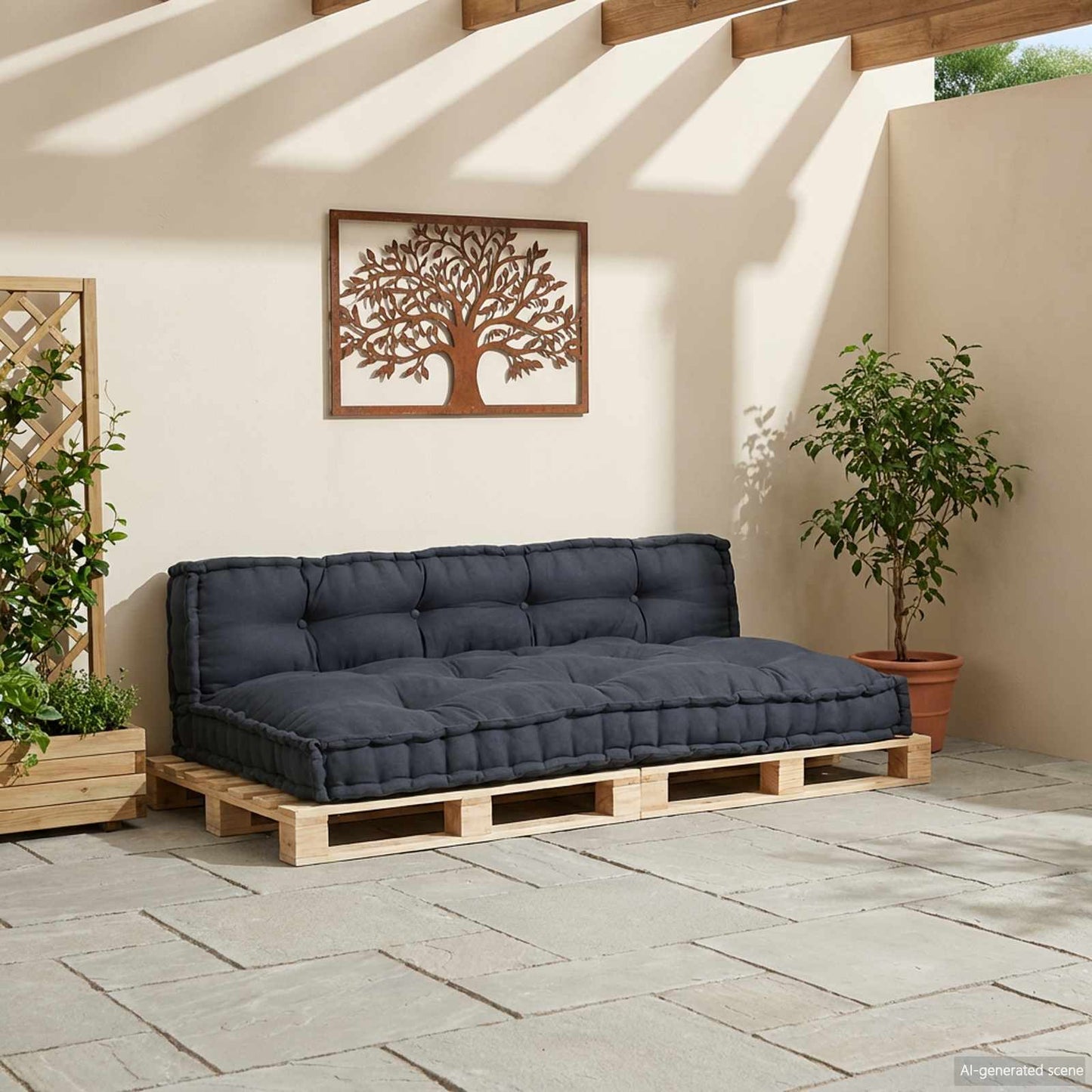 vidaXL Μαξιλάρι για καναπέ παλέτας 2 pcs Ανθρακί 120 x 80 x 38 εκ.