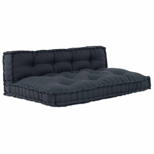 vidaXL Μαξιλάρι για καναπέ παλέτας 2 pcs Ανθρακί 120 x 80 x 38 εκ.