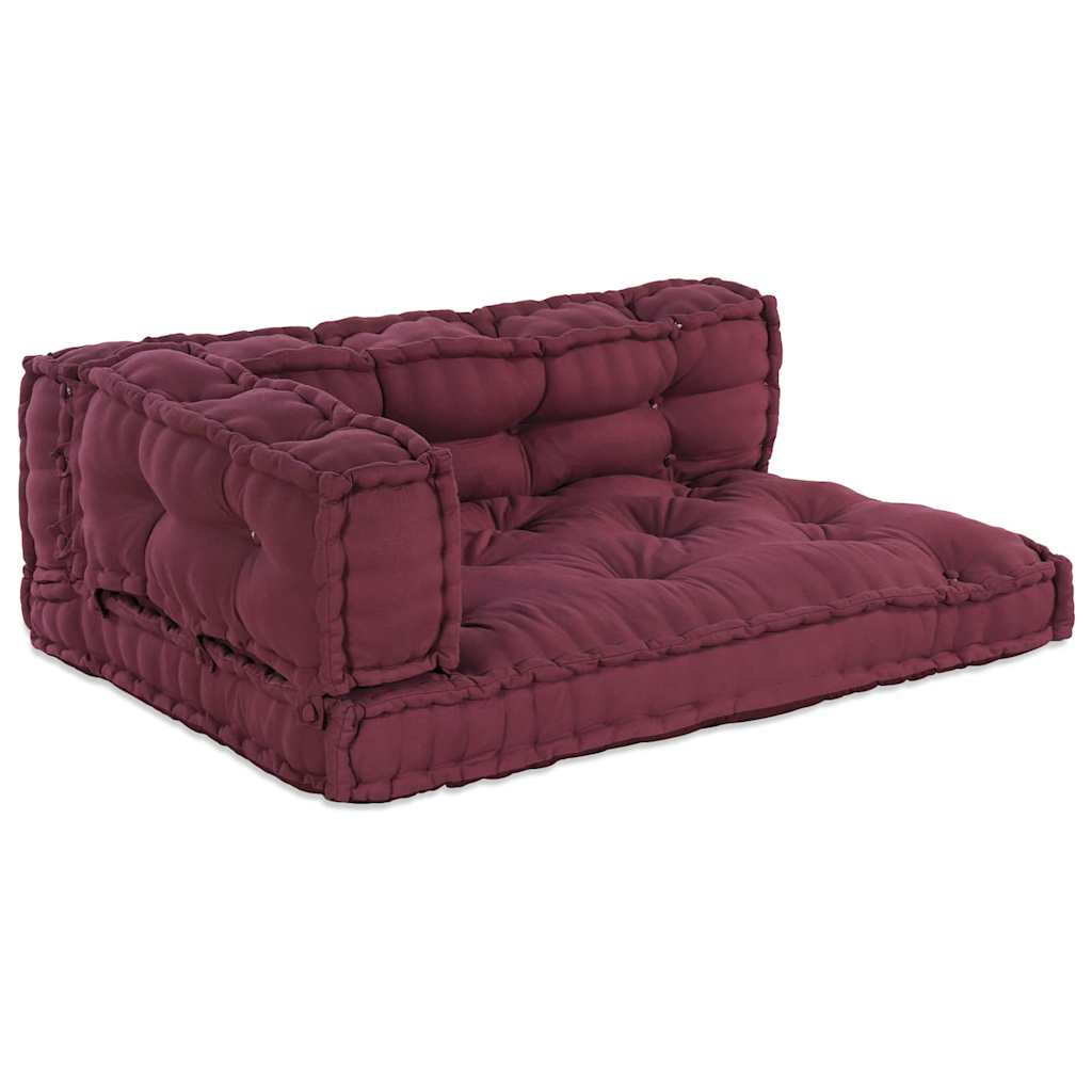 vidaXL Μαξιλάρι για καναπέ παλέτας 3 pcs Ύφασμα Καφετί