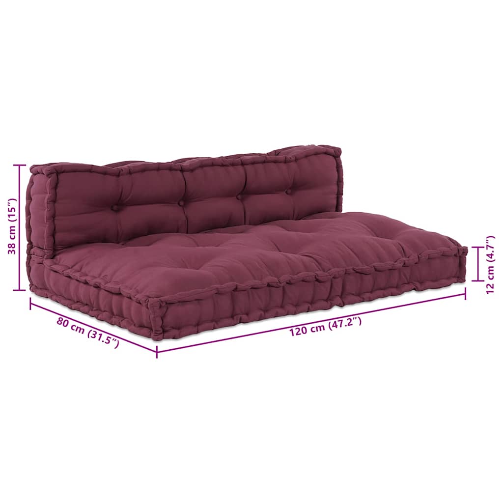 vidaXL Μαξιλάρι για καναπέ παλέτας 2 pcs Καφετί 120 x 80 x 38 εκ.