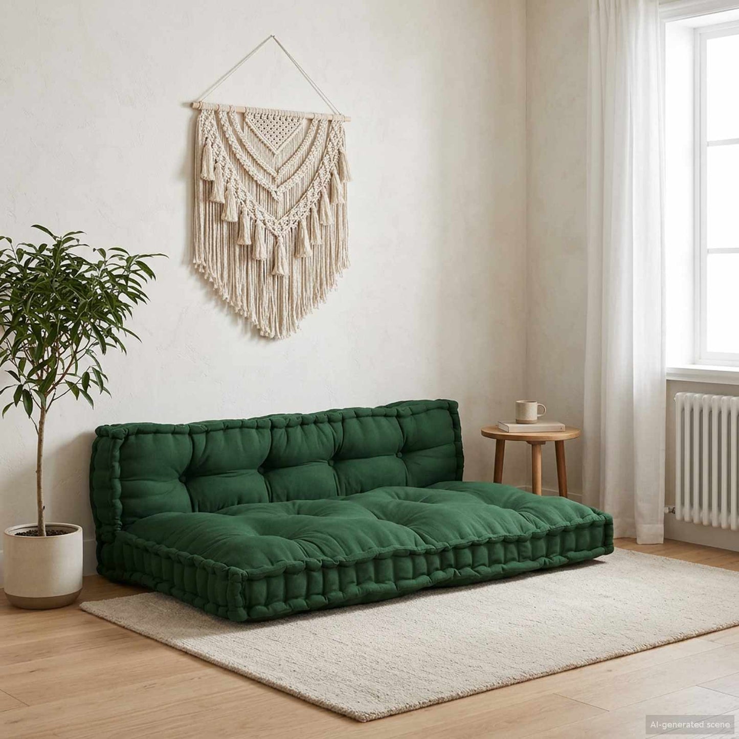 vidaXL Μαξιλάρι για καναπέ παλέτας 2 pcs Ύφασμα Πράσινο