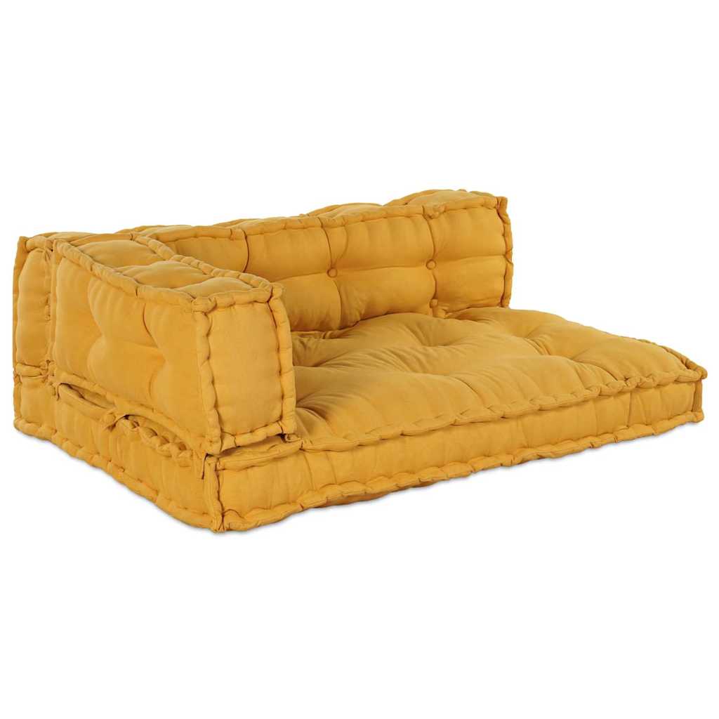 vidaXL Μαξιλάρι για καναπέ παλέτας 3 pcs Ύφασμα Κίτρινο