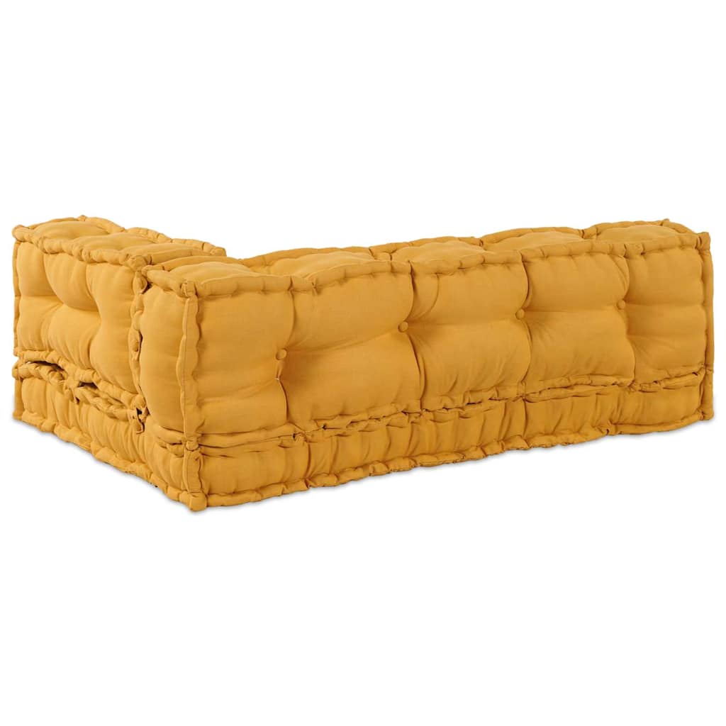 vidaXL Μαξιλάρι για καναπέ παλέτας 3 pcs Ύφασμα Κίτρινο