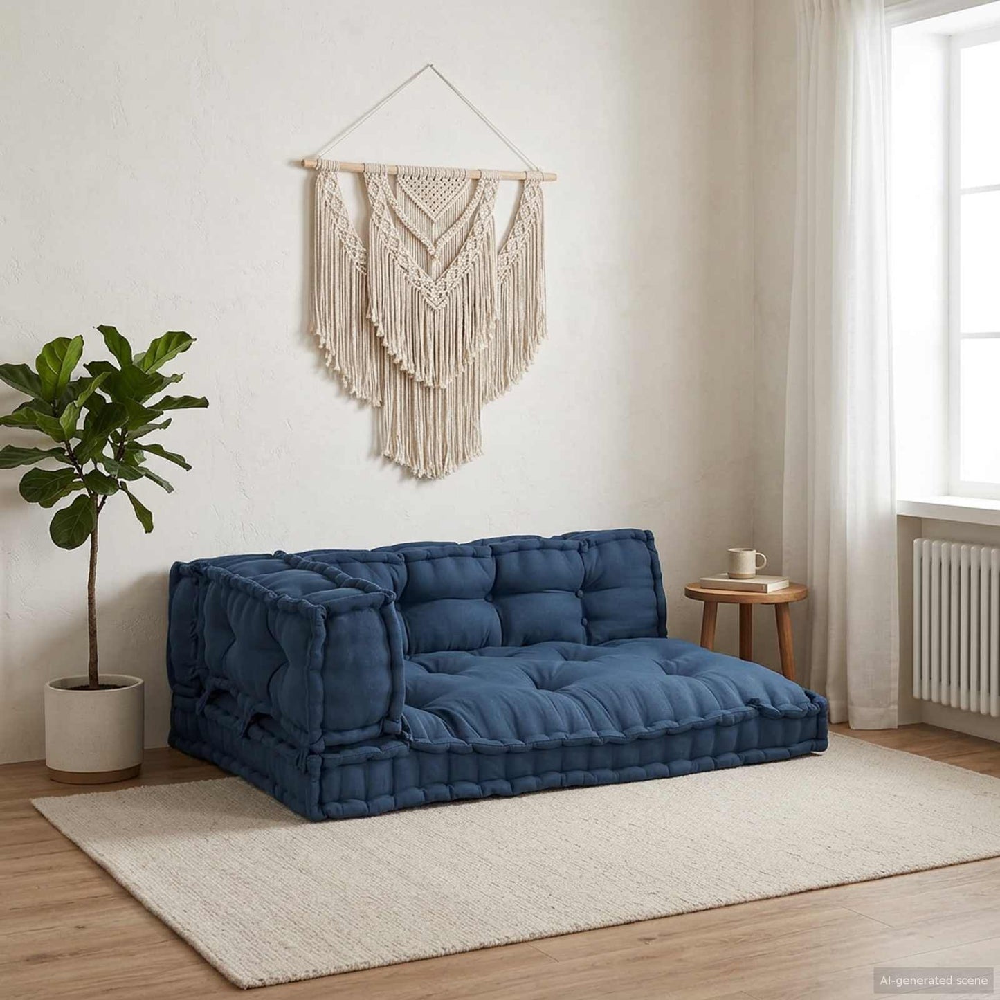 vidaXL Μαξιλάρι για καναπέ παλέτας 3 pcs Ύφασμα Ινδικο