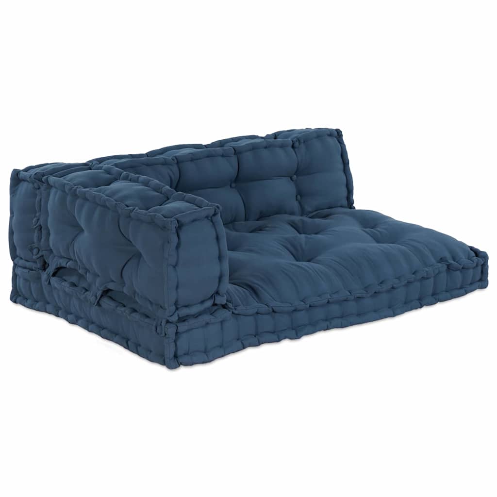 vidaXL Μαξιλάρι για καναπέ παλέτας 3 pcs Ύφασμα Ινδικο