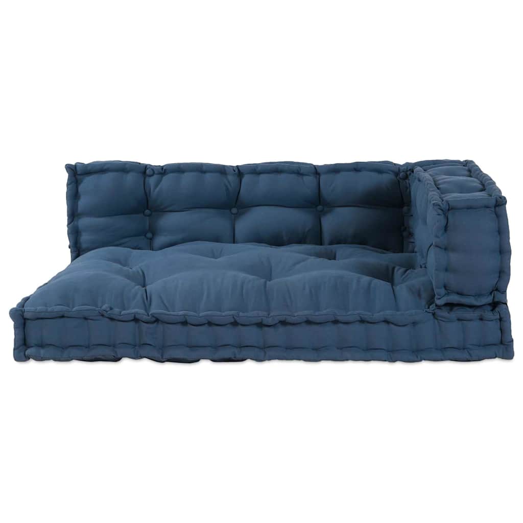 vidaXL Μαξιλάρι για καναπέ παλέτας 3 pcs Ύφασμα Ινδικο