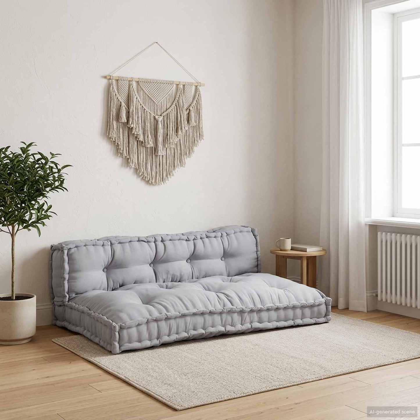 vidaXL Μαξιλάρι για καναπέ παλέτας 2 pcs Γκρι 120 x 80 x 38 εκ. Ύφασμα