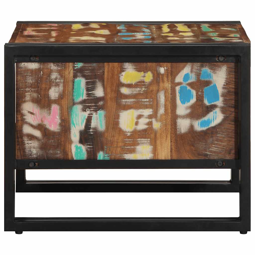 vidaXL Τραπεζάκι σαλονιού πολύχρωμο 50x50x38cm Ξύλο μασίφ αναγεννημένο