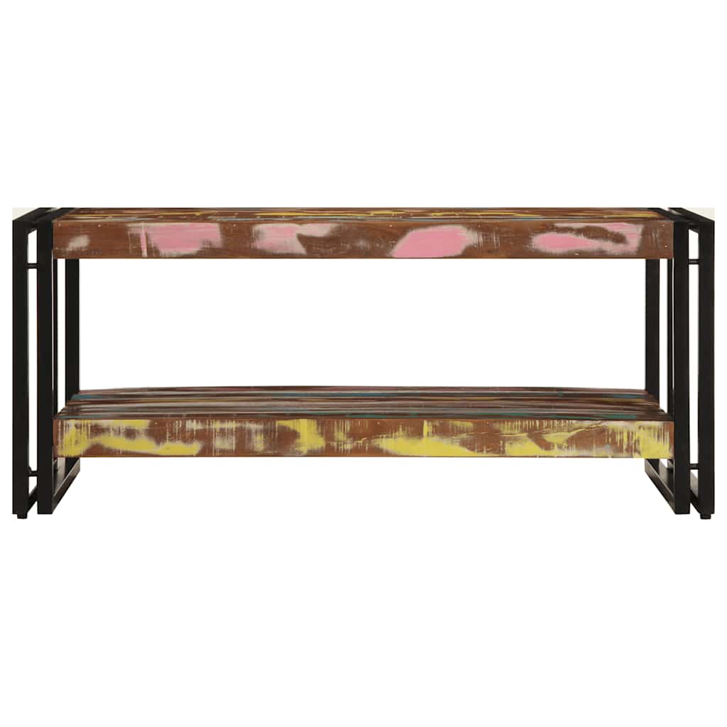 vidaXL Τραπεζάκι σαλονιού πολύχρωμο 90x50x38cm Ξύλο μασίφ αναγεννημένο