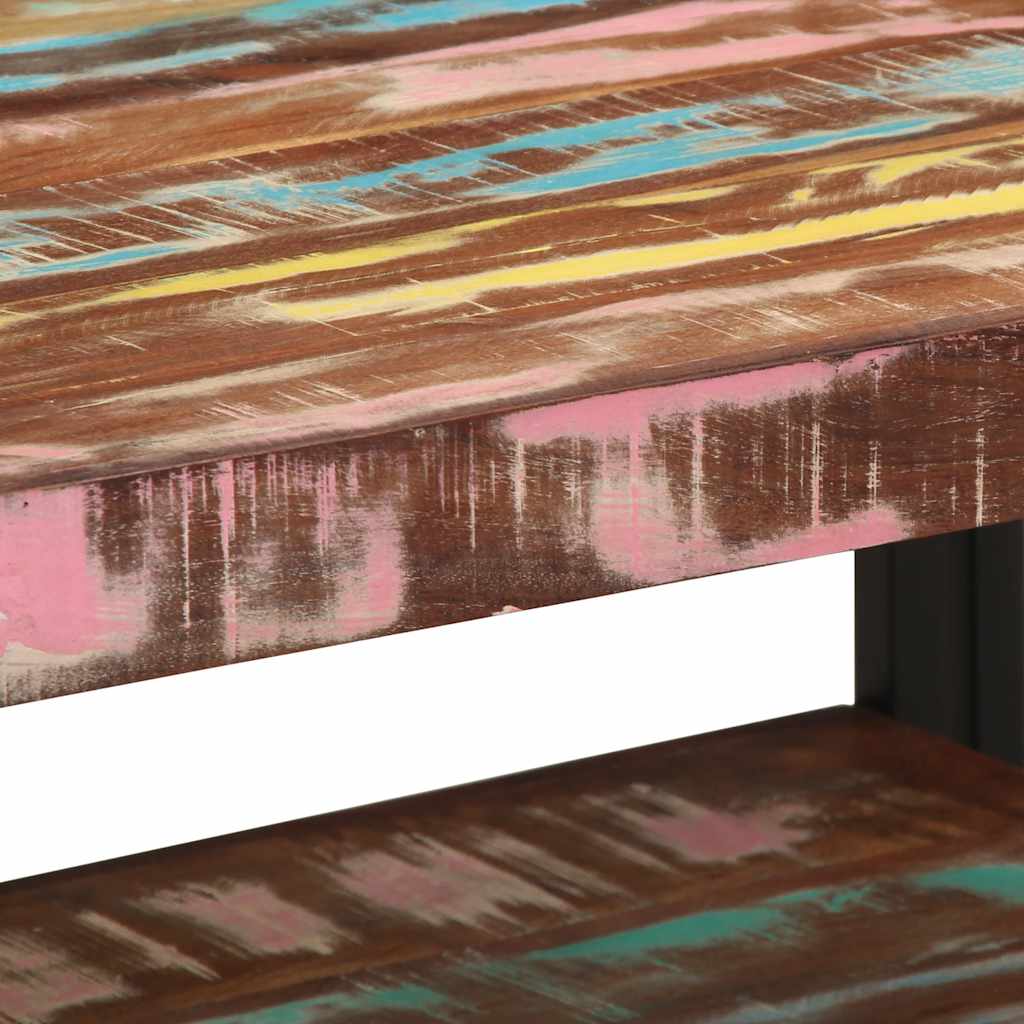 vidaXL Τραπεζάκι σαλονιού πολύχρωμο 70x50x38cm Ξύλο μασίφ αναγεννημένο