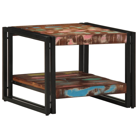 vidaXL Τραπεζάκι σαλονιού πολύχρωμο 50x50x38cm Ξύλο μασίφ αναγεννημένο