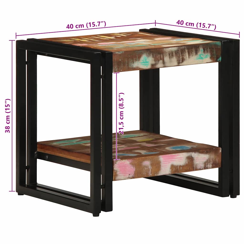 vidaXL Τραπεζάκι σαλονιού 40 x 40 x 38 cm Στερεό Ανακτηθέν Ξύλο